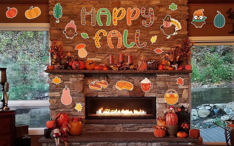 SICOHOME 50pcs Happy Fall Classroom Bulletin Board Decorations Pumpkin Maple Leaves Turkey Cut Outs Fall Classroom Bulletin Border for Autumn Harvest Halloween Thanksgiving Party Decoration Supplies - Image 5